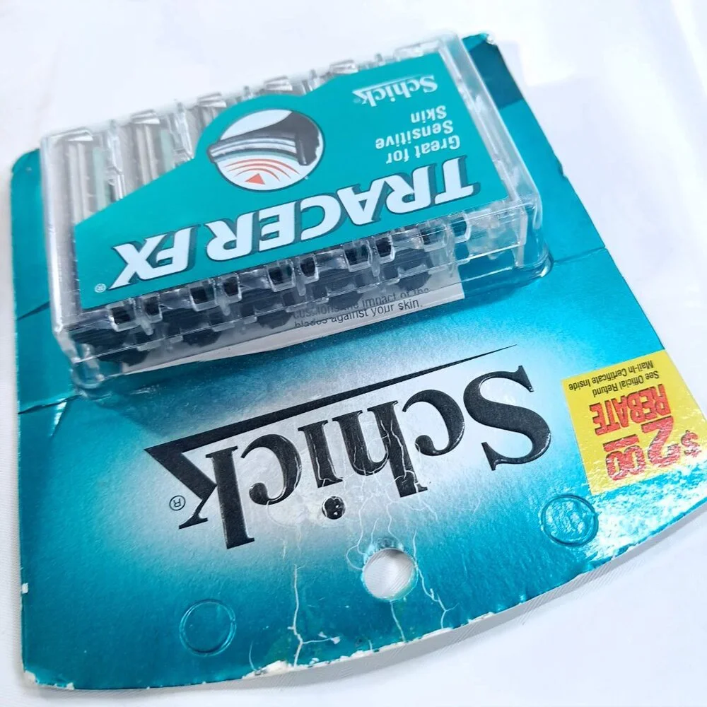 Schick Tracer FX sensitive skin 10 refill blades pack for men razor 1998 Vintage